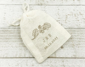 Personalized ring bag for wedding, engagement, or proposal - Cotton ring pouch for ring warming, ring bearer - Perfect detail for Elopement