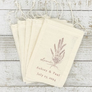 Wedding favor for guests - Personalized Lavender Sachet Bags for Wedding, Shower or Party - Rustic lavender gift bags, DIY lavender sachets