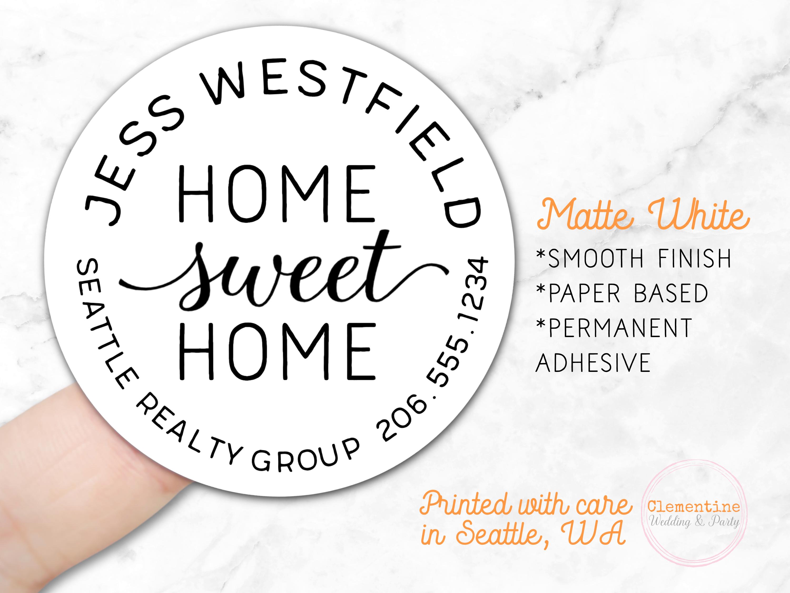 Realtor Open House Stickers – Personalized Home Sweet Home Labels (set ...