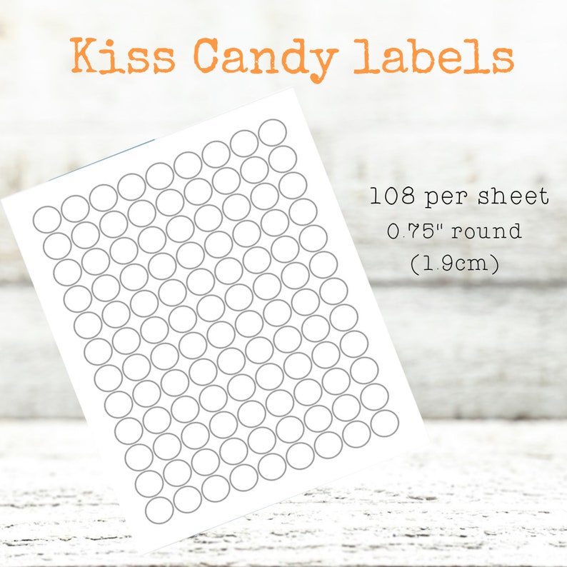 Candy Kiss Stickers for Wedding Shower Party 108 Etsy