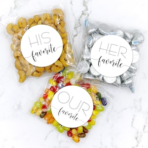 Wedding Favors - His/Hers/Our Favorite for Bride and Groom - Shower or Party Favor - Add to hotel welcome bag, bulk gift idea for guests
