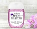 Wedding Favor Labels - 30 Personalized Mini Sanitizer Stickers for Party, Shower, Elopement - Share Love, Not Germs - PocketBac sized 