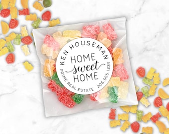Personalized Home Sweet Home Stickers – Real Estate Marketing Labels (Set of 20)