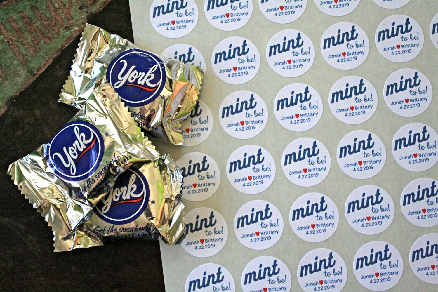 Mint to Be candy labels 30 personalized stickers for Etsy