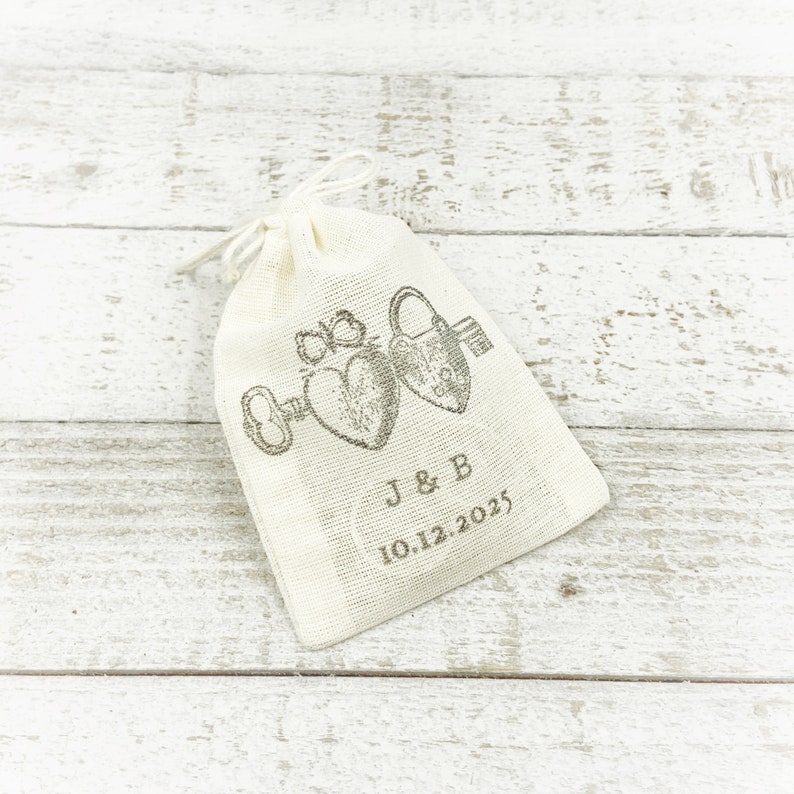 Personalized Wedding Ring Bag, Elopement or Proposal Idea Rustic cotton ring bag for ring warming, ring bearer Cloth ring holder image 9