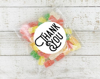 Thank You Stickers - 20 labels with optional favor bags - Perfect for Wedding, Party, Shower - Envelope seal, thank you note, gift tag