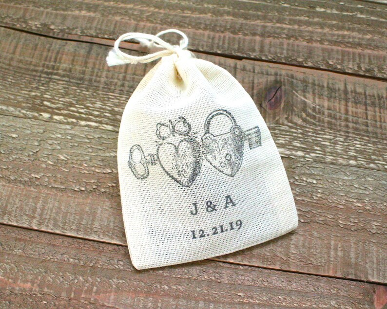 Personalized Wedding Ring Bag, Elopement or Proposal Idea Rustic cotton ring bag for ring warming, ring bearer Cloth ring holder image 2