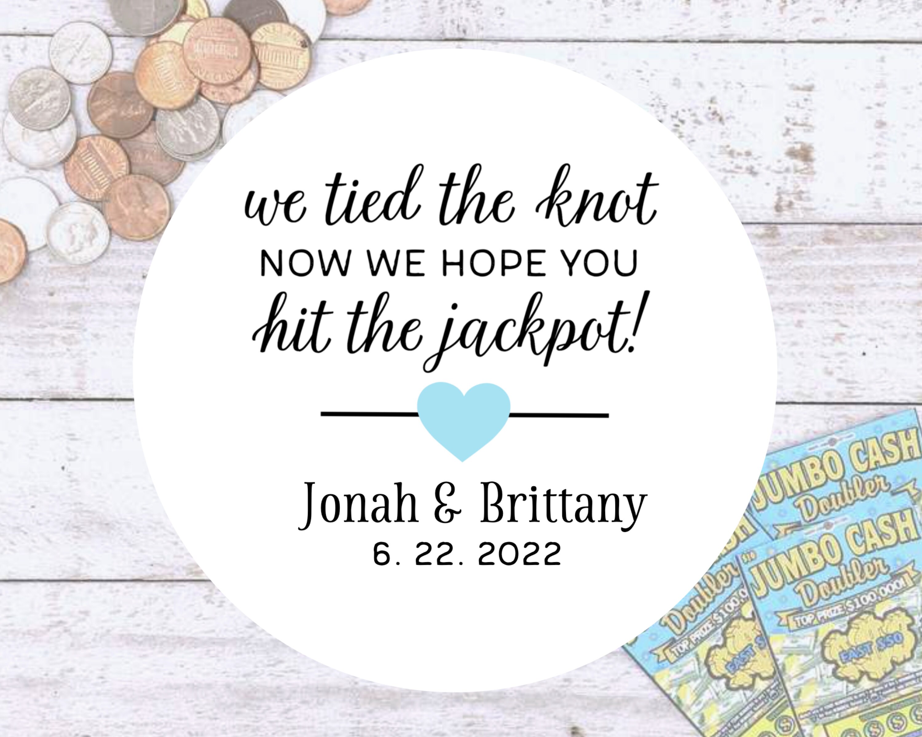 optional bags 20 labels Personalized Wedding Favor Lottery Gift for Guests Hit the Jackpot 