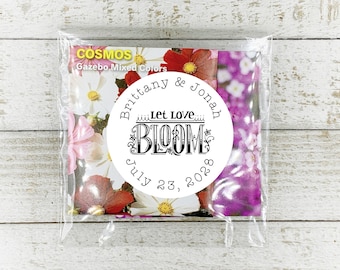 Personalized Favor Labels for Wedding, Shower, or Party -  20 stickers, Let Love Bloom, seed packet, garden party, seed bomb stickers
