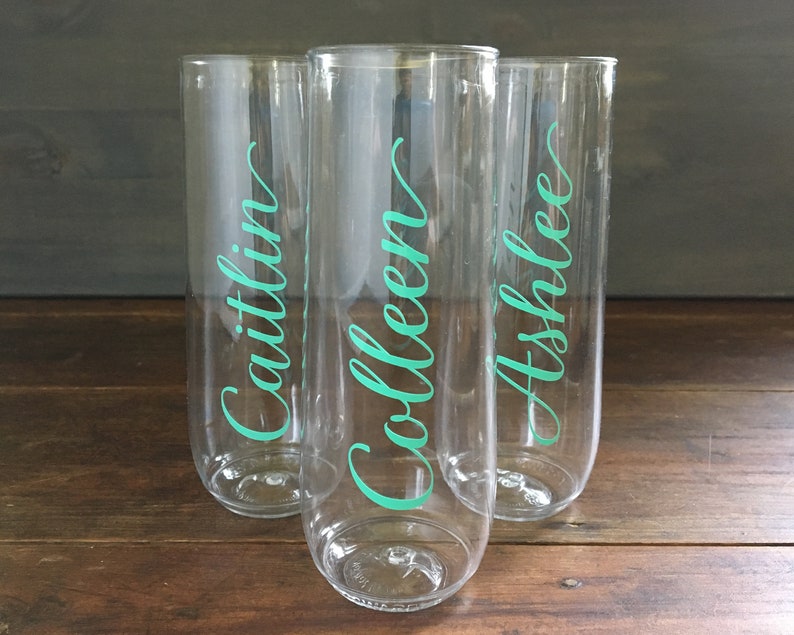 plastic champagne flutes personalised