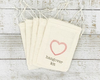 DIY Hangover Kit, wedding favor bags. First aid for wedding guests.  Funny wedding favor. Bachelor or bachelorette party favor bags.