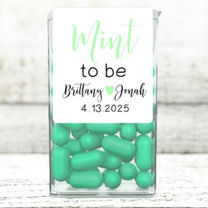 Mint to Be, personalized favor labels, Tic Tac box stickers, mint favor labels, wedding favors, bridal shower, wedding shower, candy favor