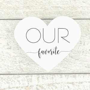 Our Favorite Wedding Favor Bags 15 heart shaped stickers, add on clear favor bags Perfect for hotel welcome bags, add to His and Hers image 6