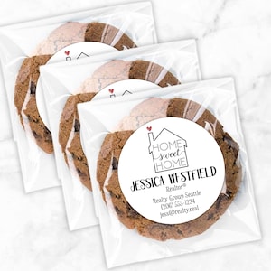 Realtor Open House Labels - 20 Personalized stickers for giveaways - Real estate marketing, Home Sweet Home, custom client gift ideas