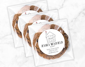 Realtor Open House Labels - Home Sweet Home, Client Gift Stickers (Set of 20)