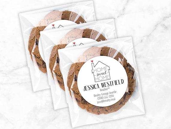 Realtor Open House Labels - 20 Personalized stickers for giveaways - Real estate marketing, Home Sweet Home, custom client gift ideas