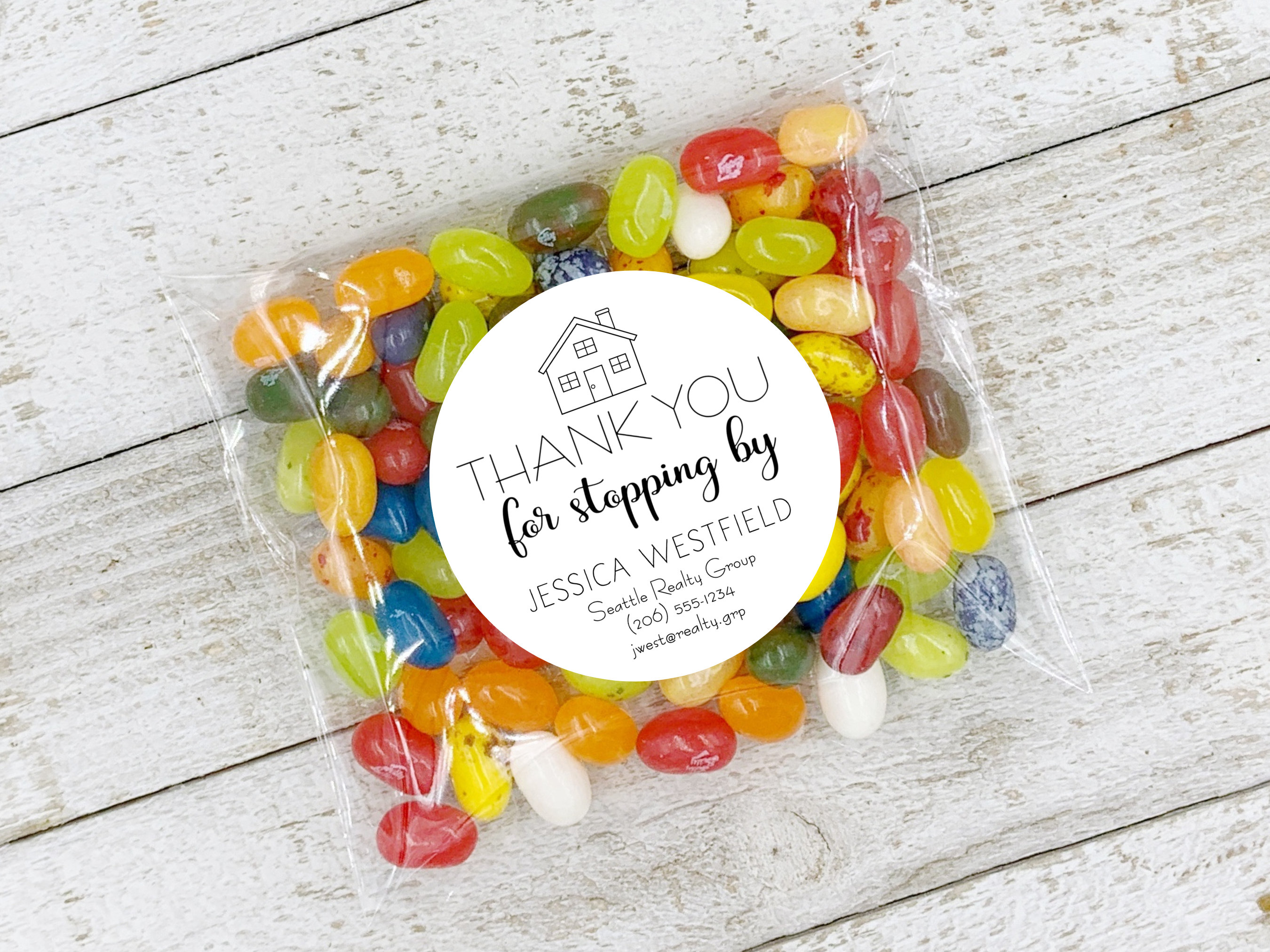 Personalized Christmas Falala Candy Bags with Jelly Belly Jelly Beans 