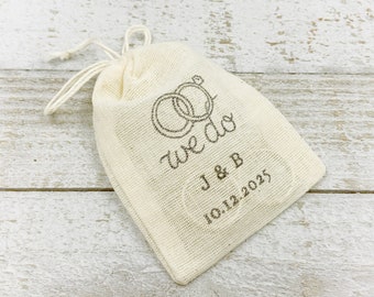 Personalized Wedding Ring Bag, perfect for elopement, proposal, intimate ceremony - Cotton ring bag, ring pillow, ring bearer, ring warming