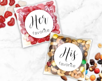 His and Hers Favorite Wedding Favor Bags- 10 His and 10 Hers - Perfect for hotel welcome bag, gift for guests - Bulk wedding favors