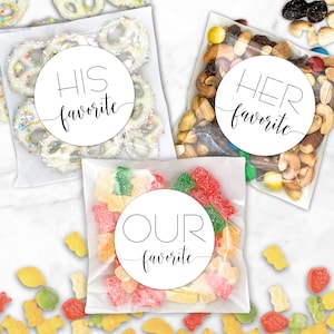 Wedding Favors - His/Hers/Our Favorite for Bride and Groom - Shower or Party Favor - Add to hotel welcome bag, bulk gift idea for guests