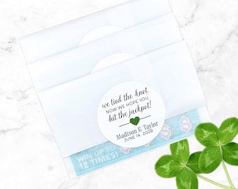Personalized Wedding Lottery Ticket Favors - Hit the Jackpot Stickers