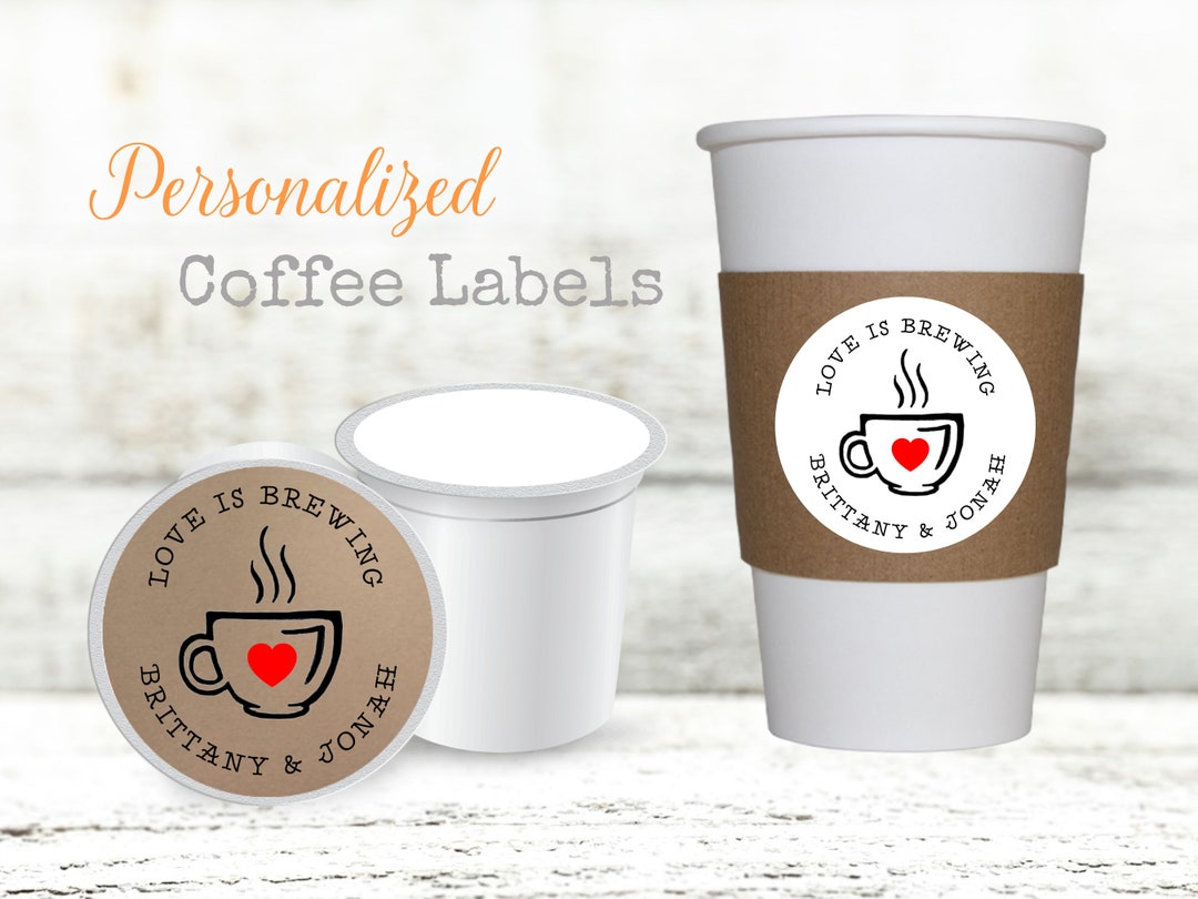 Coffee or Tea Favor Labels for Wedding Shower or Party 20 picture