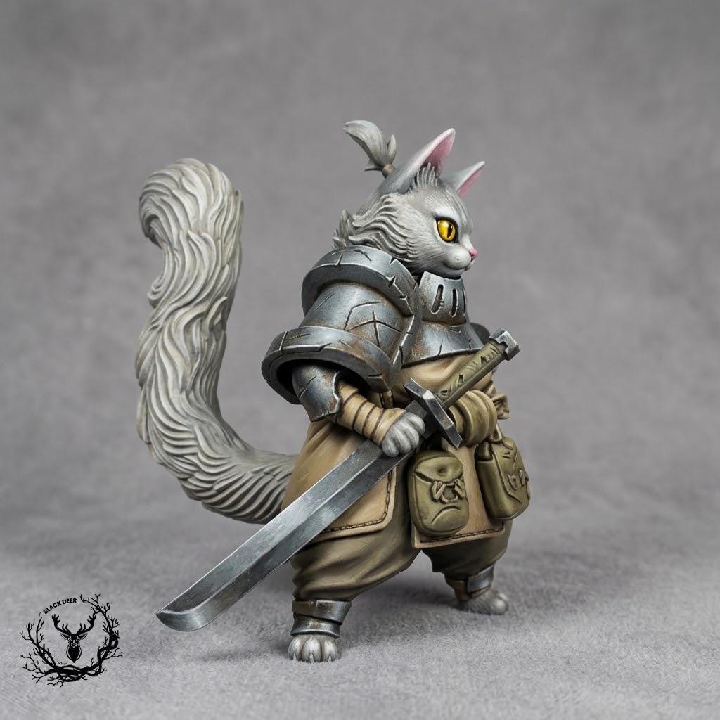 Samurai Cat Miniature - Etsy