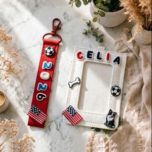 2026 Soccer Fan Collection: Personalized Dog Gift Set | Custom Keychain, Badge Holder or Passport Cover | Dog Breed Patch | Handmade