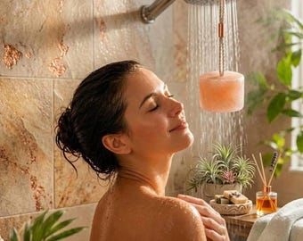 Himalayan Pink Salt Shower Stone | Natural Exfoliating Salt Rock for Bath