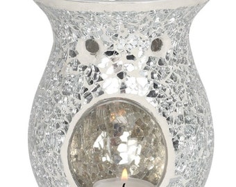 Silver mirror crackle aroma lamp with wax melts