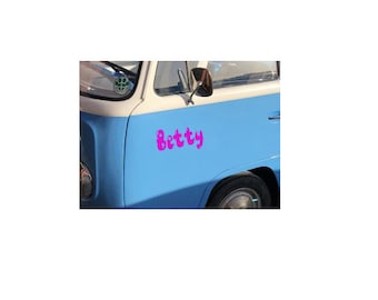 Camper Van Name Decal | Bug Sticker | Car Name | Bubble Writing | Beetle |