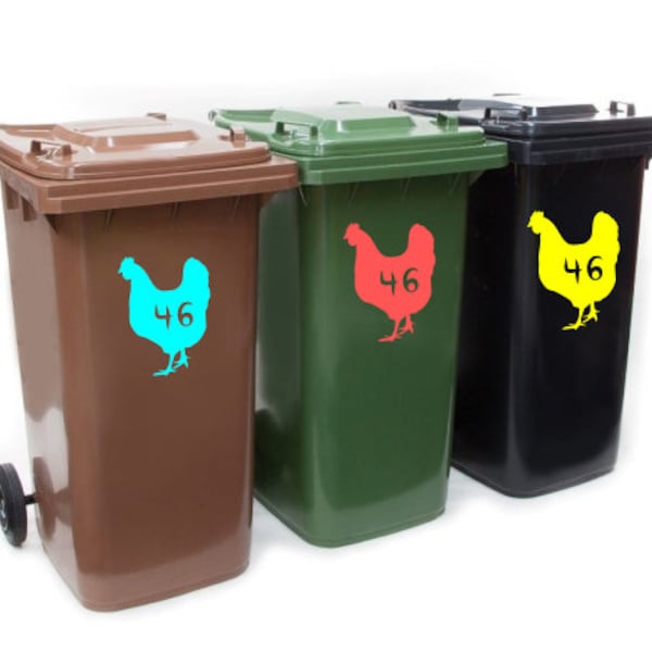 Wheelie Bin Trash Can House Numbers Etsy