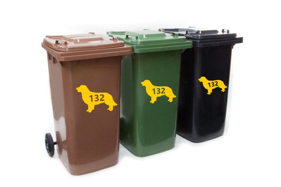 Retriever Dog Wheelie Bin Number Decals Trash Can Numbers Etsy UK