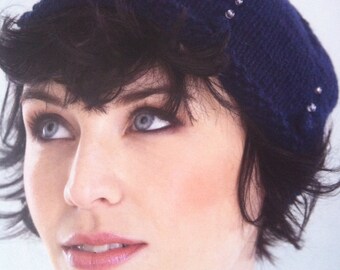 Hand knitted beaded ladies hat