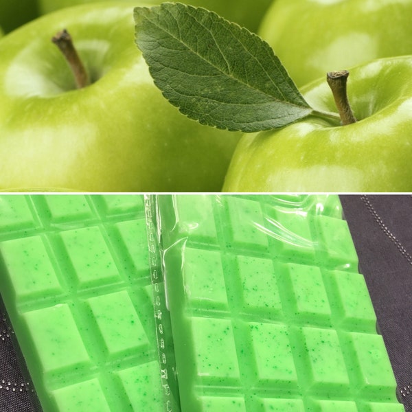 Juicy Green Apple scented wax melt snapbar slabs