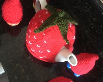 Strawberry tea cozy, afternoon tea cosie