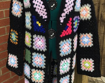Crochet cardigan, Full length Granny square jack