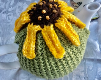 Happy sunflower tea cosy/pot warmer/tea party/gift