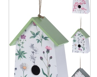 Floral decorated bird nest box