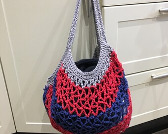 Eco Market bag, string style, crocheted produce bag