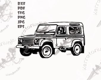 Defender, 110, 4x4, Series, 90, SVG, DXF, EPS cut file, draw image file, instant download