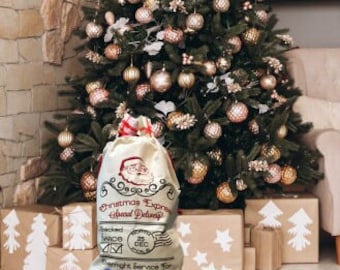 Christmas sack, personalised christmas bag, name, custom gift, presents, santa sack, santa claus delivery, pet gifts