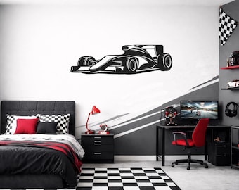 Racing Car Wall Art | Removable Kids Room Decor (Made in UK)