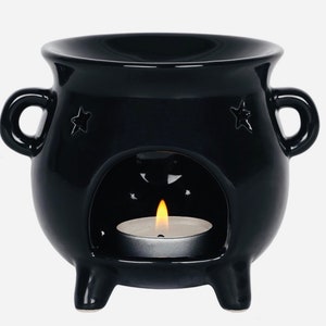 Black cauldron wax melter starter set with large wax melt snapbar