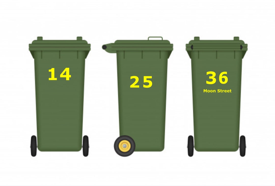 Wheelie Bin Numbers, Peel and Stick Numbers, Trash Can ID, House ...
