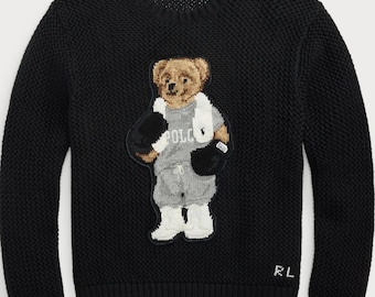 Vintage Polo Bear Sweater | Ralph Lauren Knit Pullover | Classic Teddy Bear Crewneck