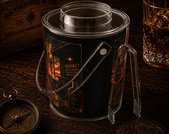 Whisky Sunset Eiskübel mit Zange | Rustikale Route 66 Bar Ware | Wayfinder & Co. Raw Vintage Kollektion