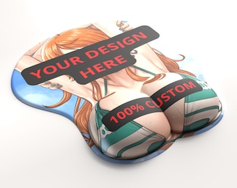 Muismat met 3D-anime-design, polssteun met oppai-ontwerp, ergonomische gamingmat