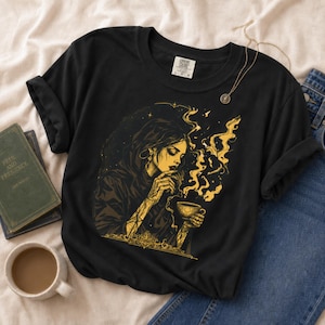 Coffee Witch Shirt | Witches Brew Tee | Dark Academia Gift | Comfort Colors 1717
