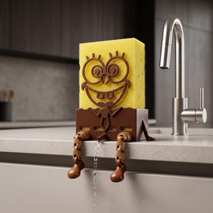Sponge Holder STL File | Funny Kitchen Sink Organizer | 3D Printable Sponge Drying Rack